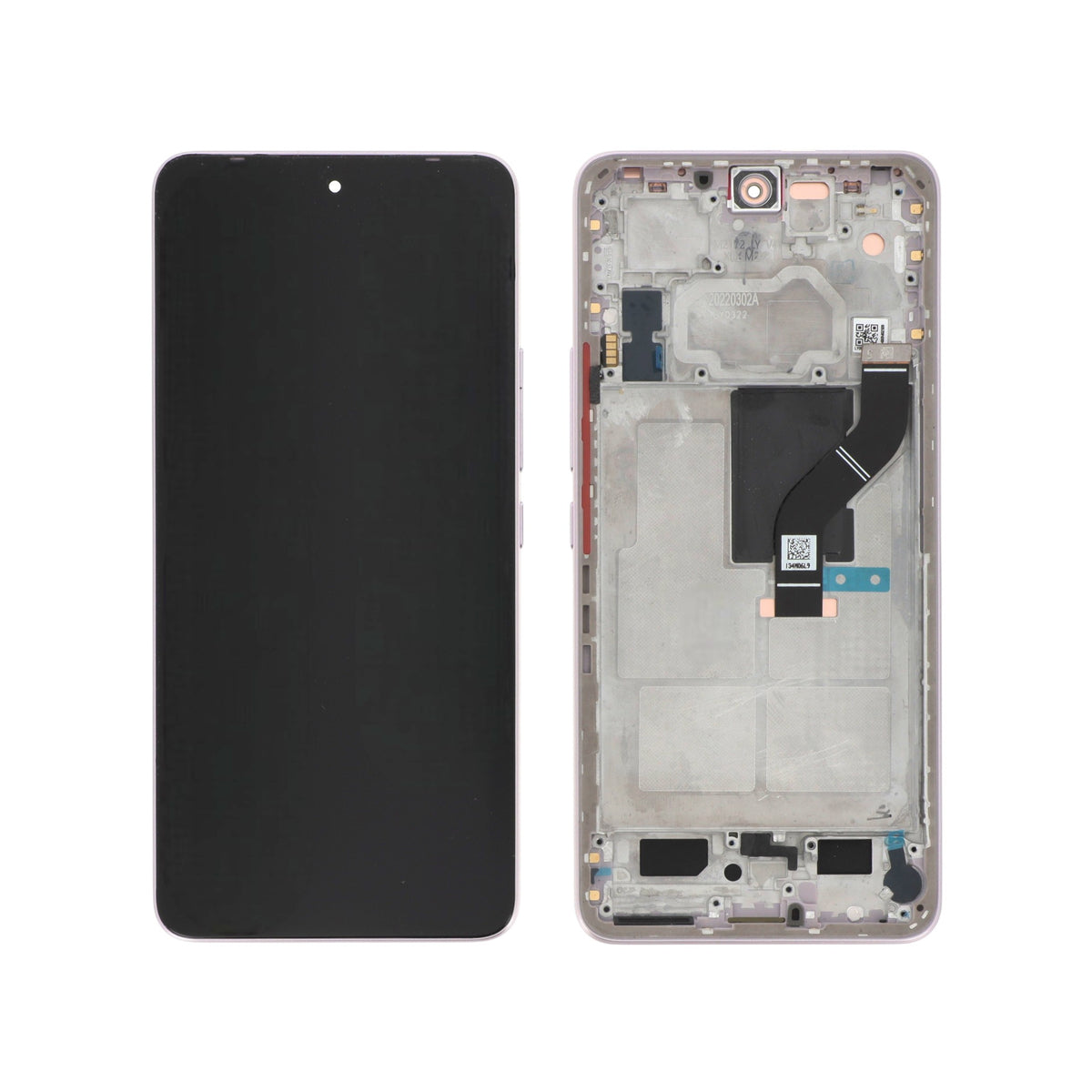 Écran complet Xiaomi 12 Lite – Rose – Qualité d'origine – avec châssis