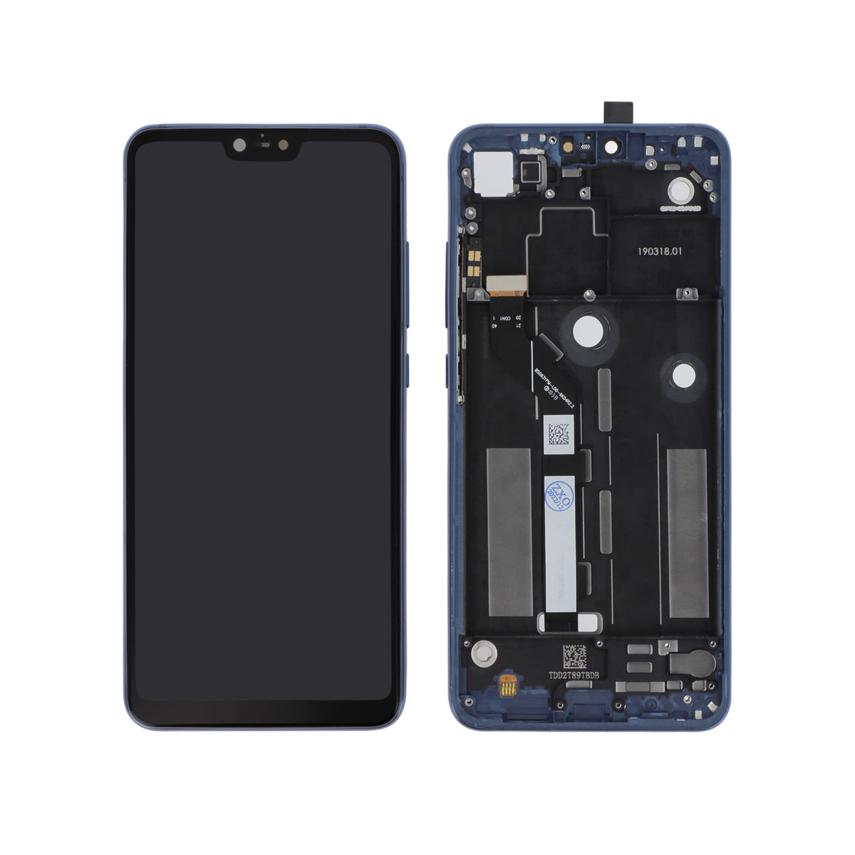 Écran complet Mi 8 Lite – Bleu – Compatible LCD – avec châssis