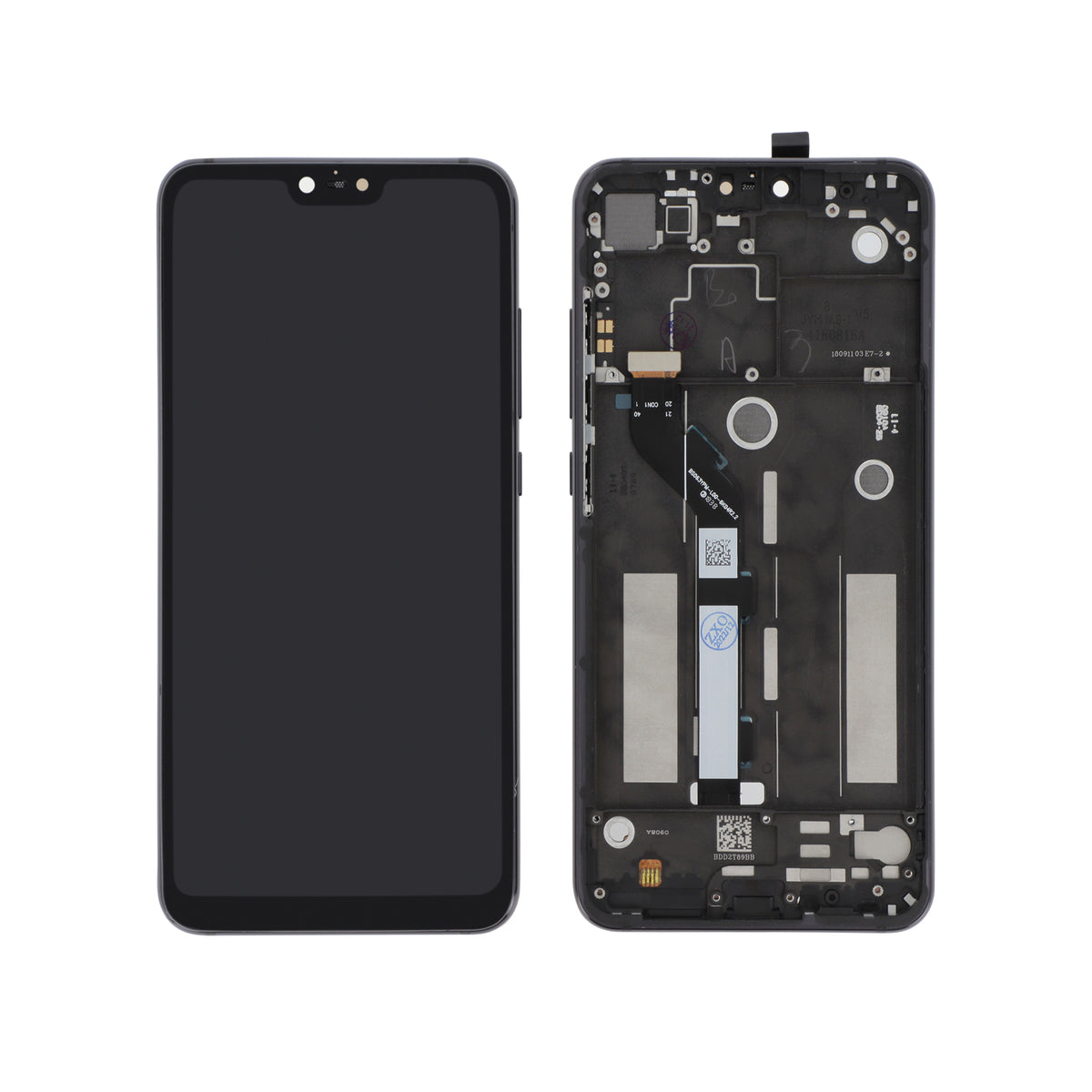Écran complet Mi 8 Lite – Noir – Compatible LCD – avec châssis