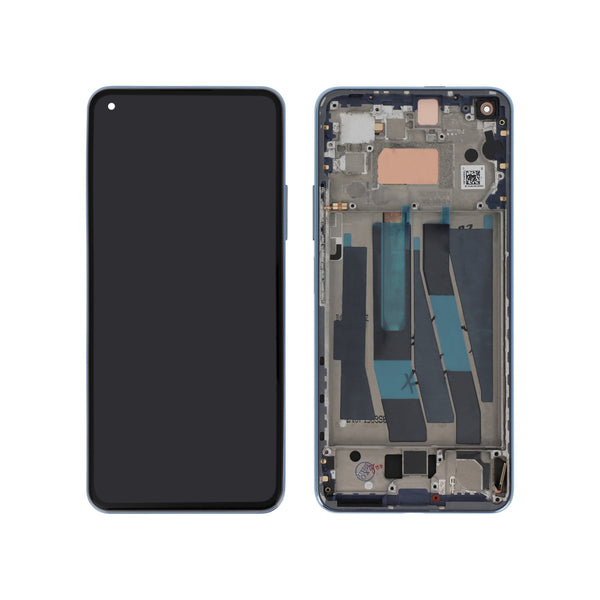 Écran complet Xiaomi 11 Lite 5G NE / Mi 11 Lite 4G – Bleu – Compatible LCD – avec châssis