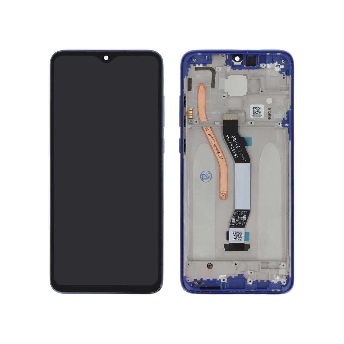 Écran complet Redmi Note 8 Pro – Bleu – Compatible LCD – avec châssis