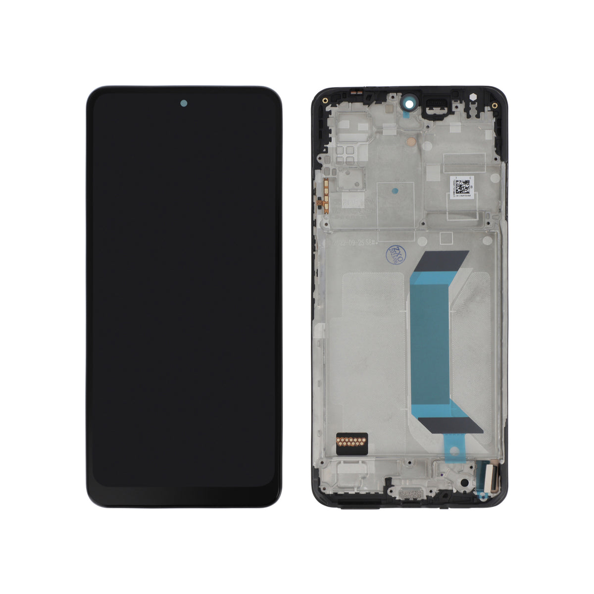 Écran complet Redmi Note 12 5G – Noir – Compatible LCD (Incell) – avec châssis