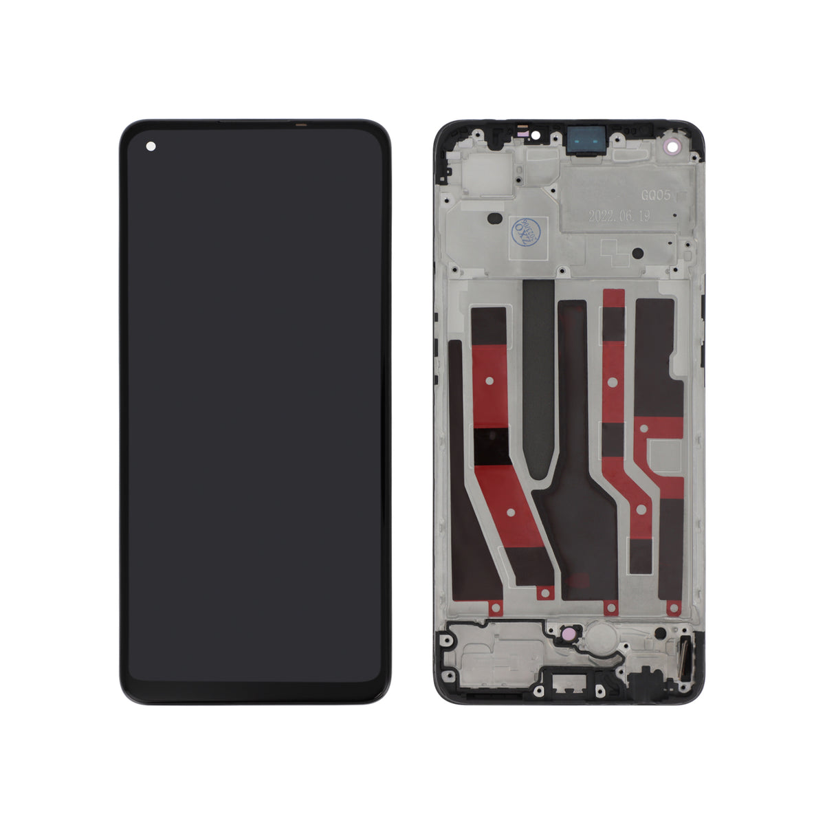 Écran complet Oppo Reno7 4G – Noir – Compatible OLED – avec châssis