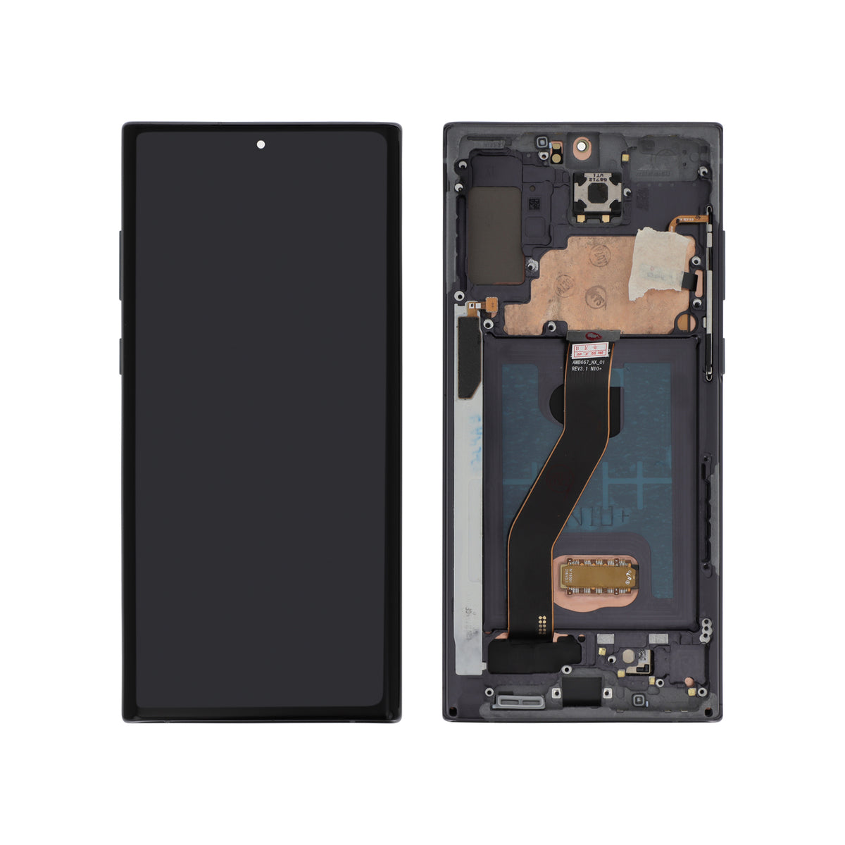 Écran complet Galaxy Note 10+ – Noir – Compatible OLED – avec châssis