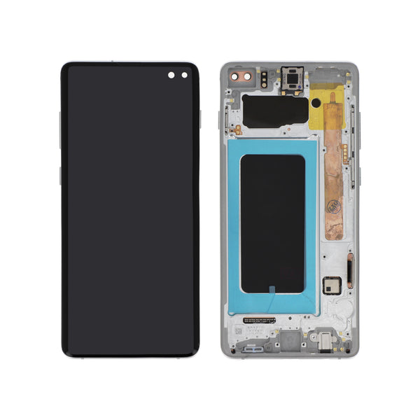 Écran complet Galaxy S10+ – Blanc – Qualité d'origine – avec châssis
