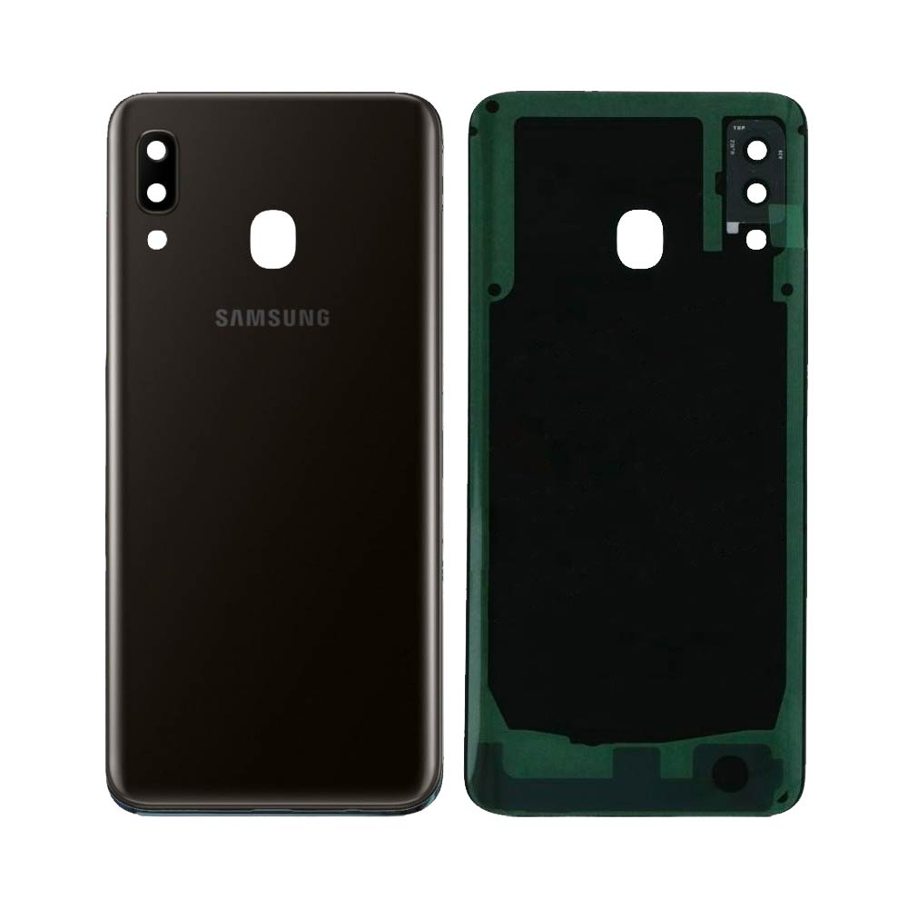 Vitre arrière Galaxy A20 – Noir – Compatible Premium