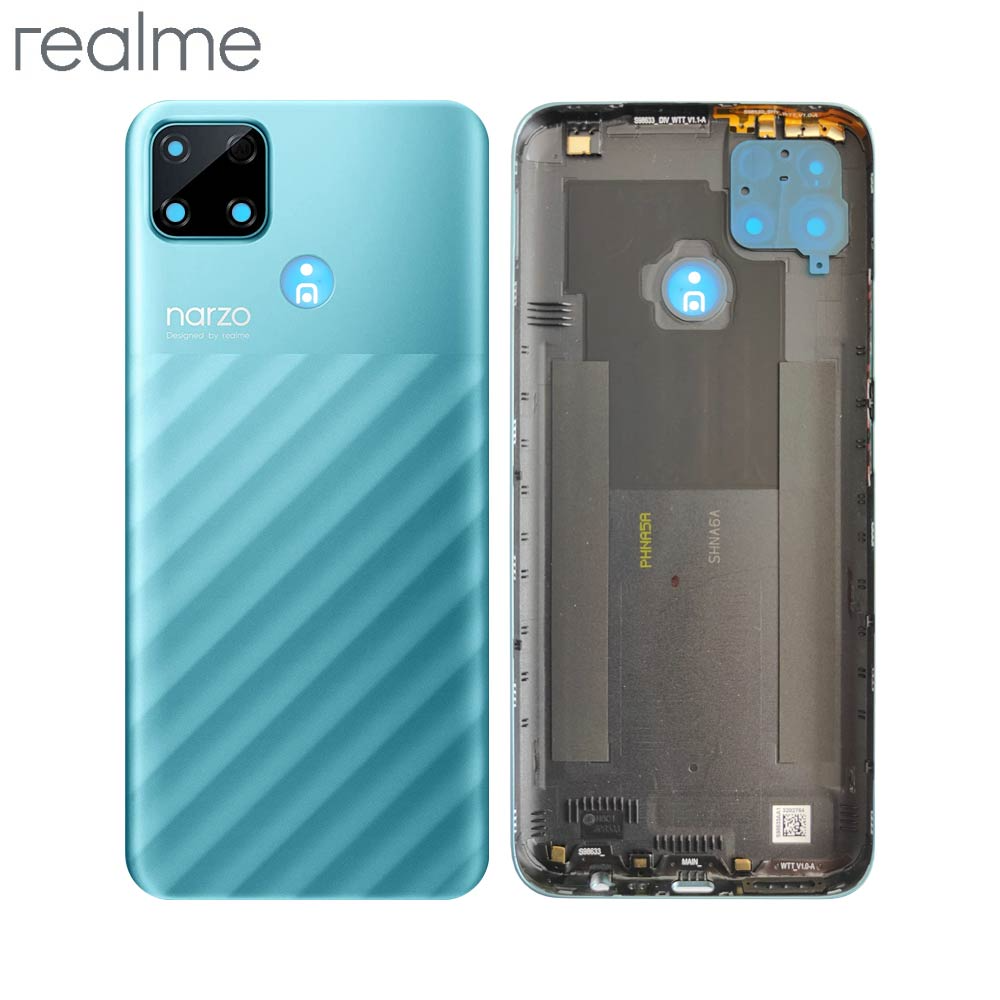 Vitre arrière Realme Narzo 30A – Bleu laser – Original