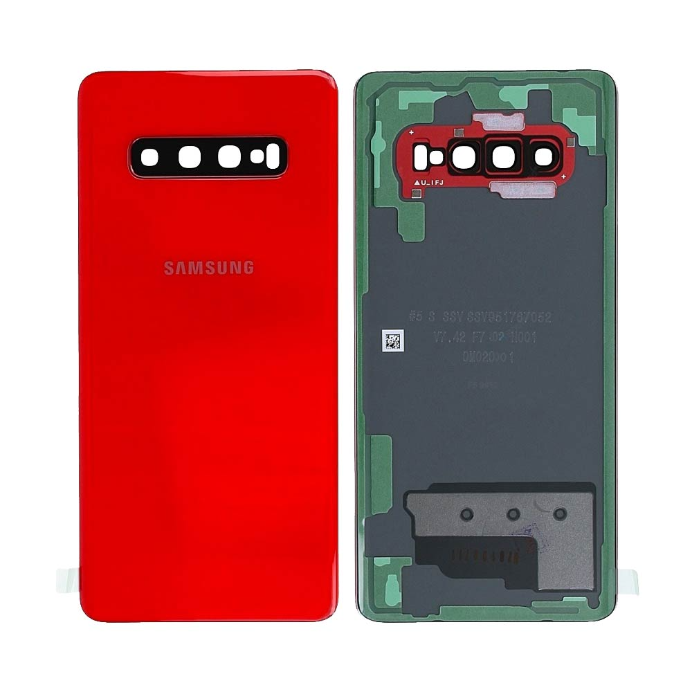 Vitre arrière Galaxy S10 Plus – Rouge – Compatible Premium