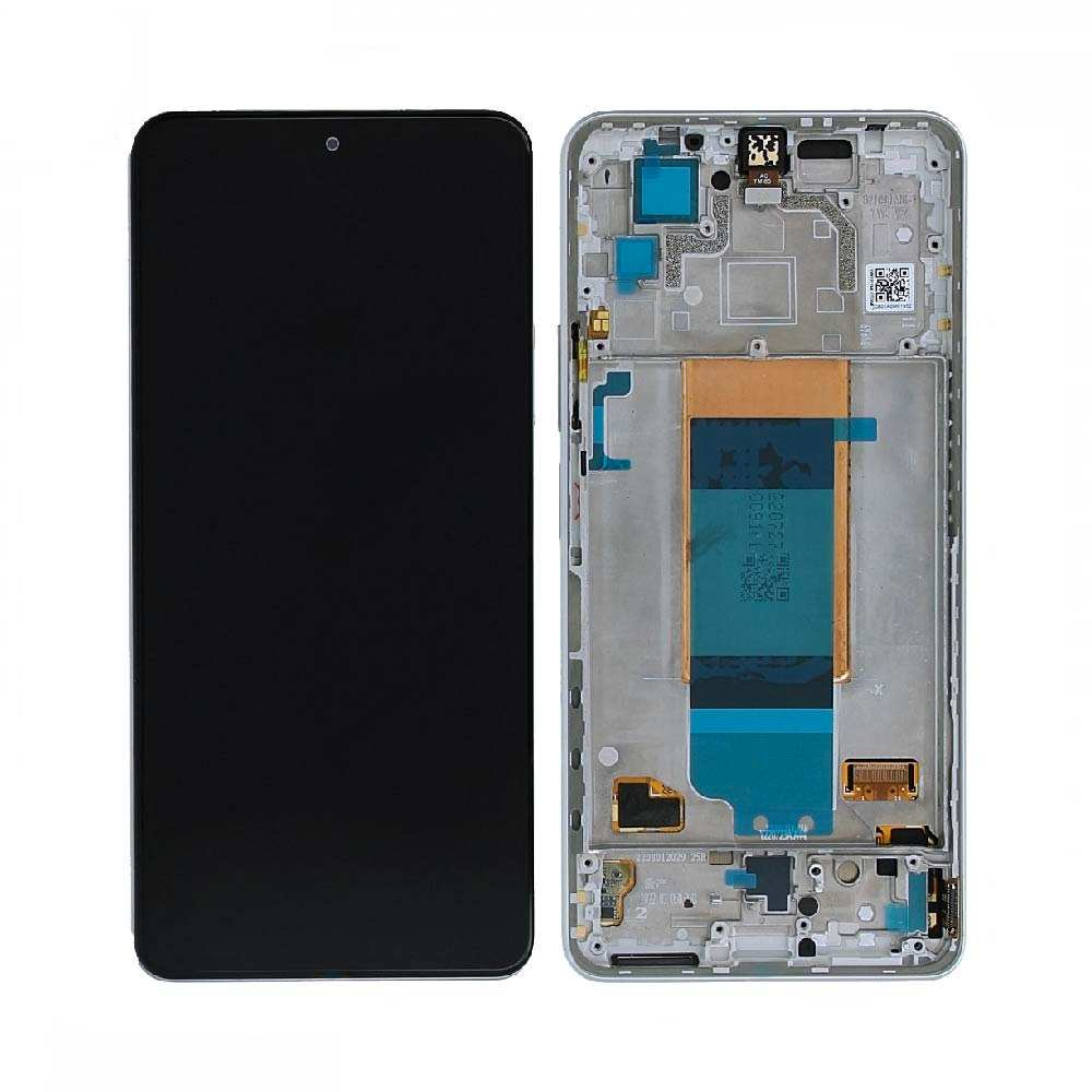 Écran complet avec châssis Xiaomi Poco F4 5G 2022 – Argent clair de lune – Compatible Premium