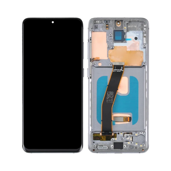 Écran complet avec châssis Galaxy S20 – Gris cosmique – Soft OLED