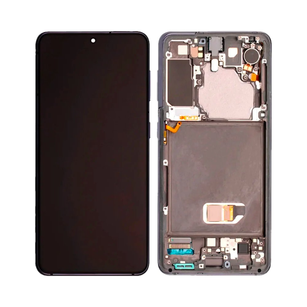 Écran complet avec châssis Galaxy S21 5G – Gris – Soft OLED