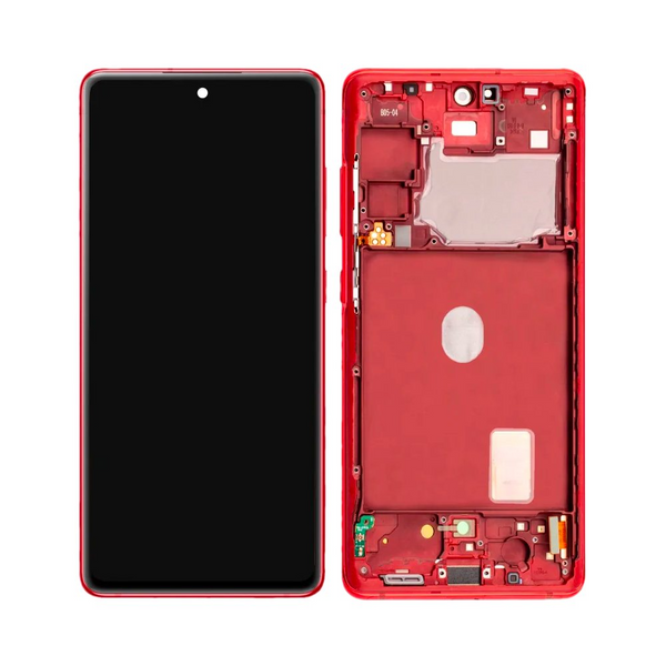 Écran complet avec châssis Galaxy S20 FE 5G / Galaxy S20 FE 4G – Rouge – Compatible OLED