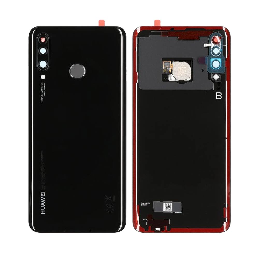 Vitre arrière Huawei P30 Lite / P30 Lite New Edition – Noir – Compatible Premium