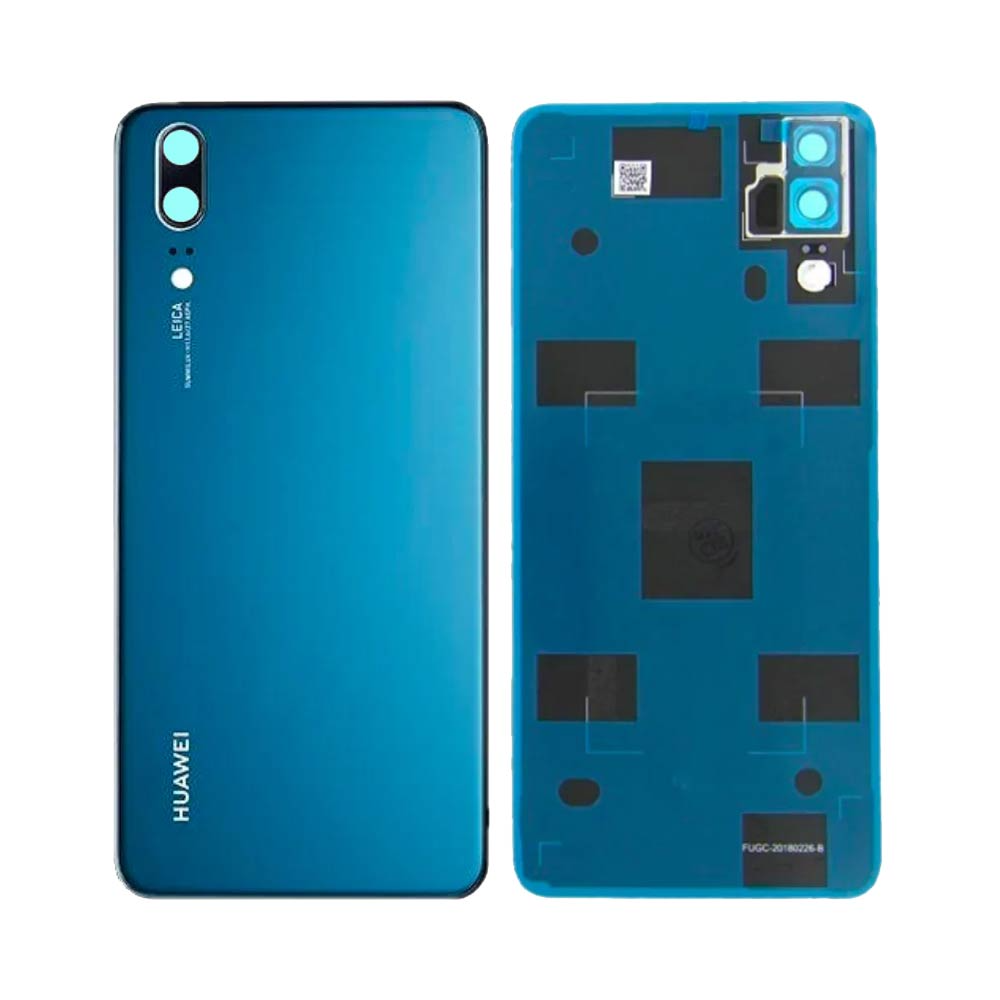 Vitre arrière Huawei P20 – Bleu – Compatible Premium