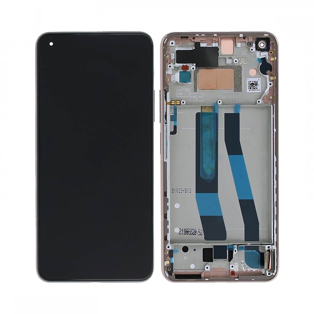Écran complet avec châssis Xiaomi 11 Lite 5G NE – Rose pêche – Compatible Premium
