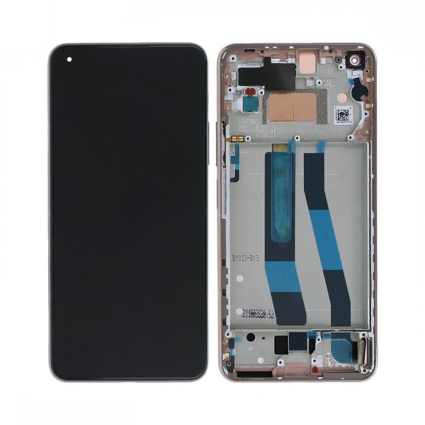 Écran complet avec châssis Xiaomi 11 Lite 5G NE – Rose pêche – Compatible Premium
