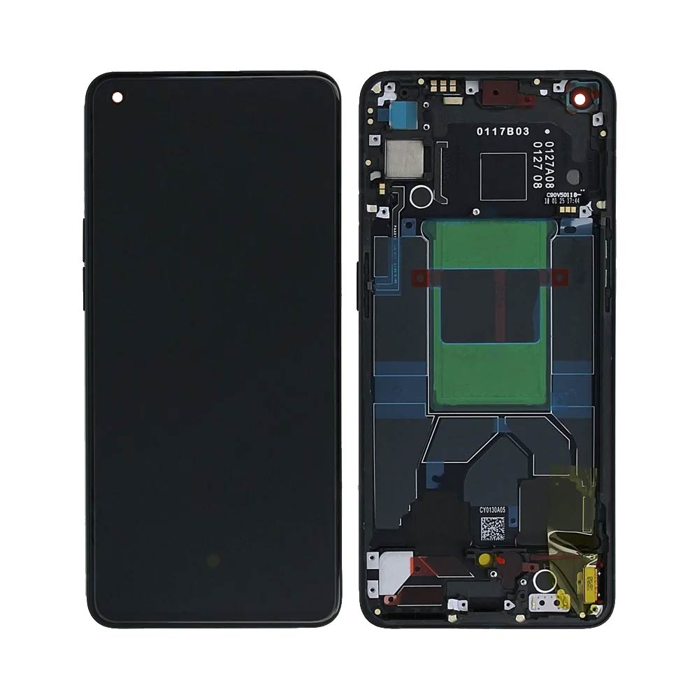 Écran complet avec châssis OPPO Reno6 5G – Noir stellaire – Compatible OLED