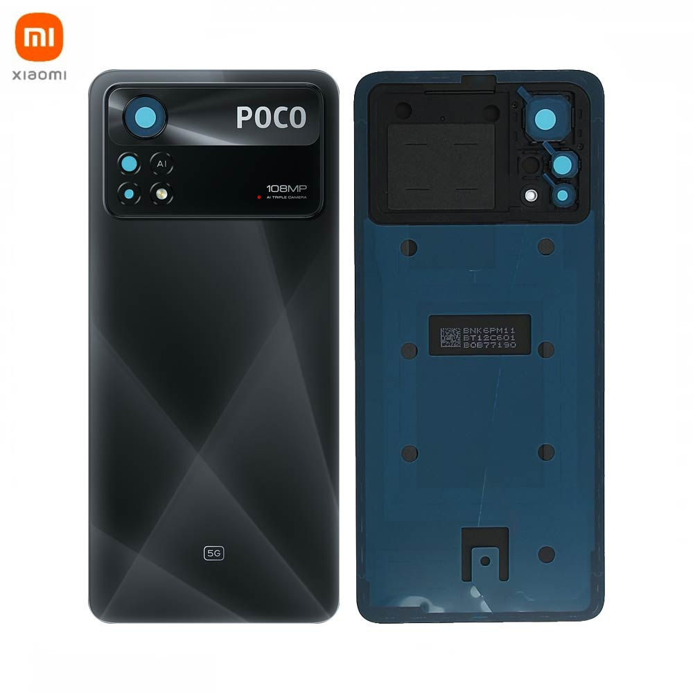 Vitre arrière Xiaomi Poco X4 Pro 5G – Noir métal – Original