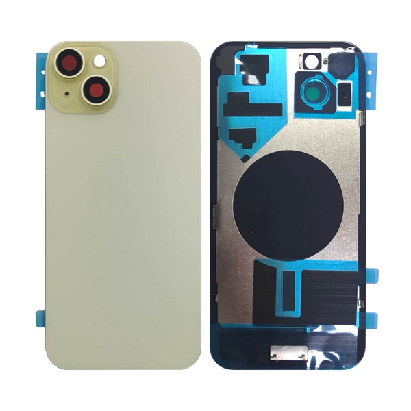 Vitre arrière iPhone 15 Plus (sans pièces) – Jaune – Compatible
