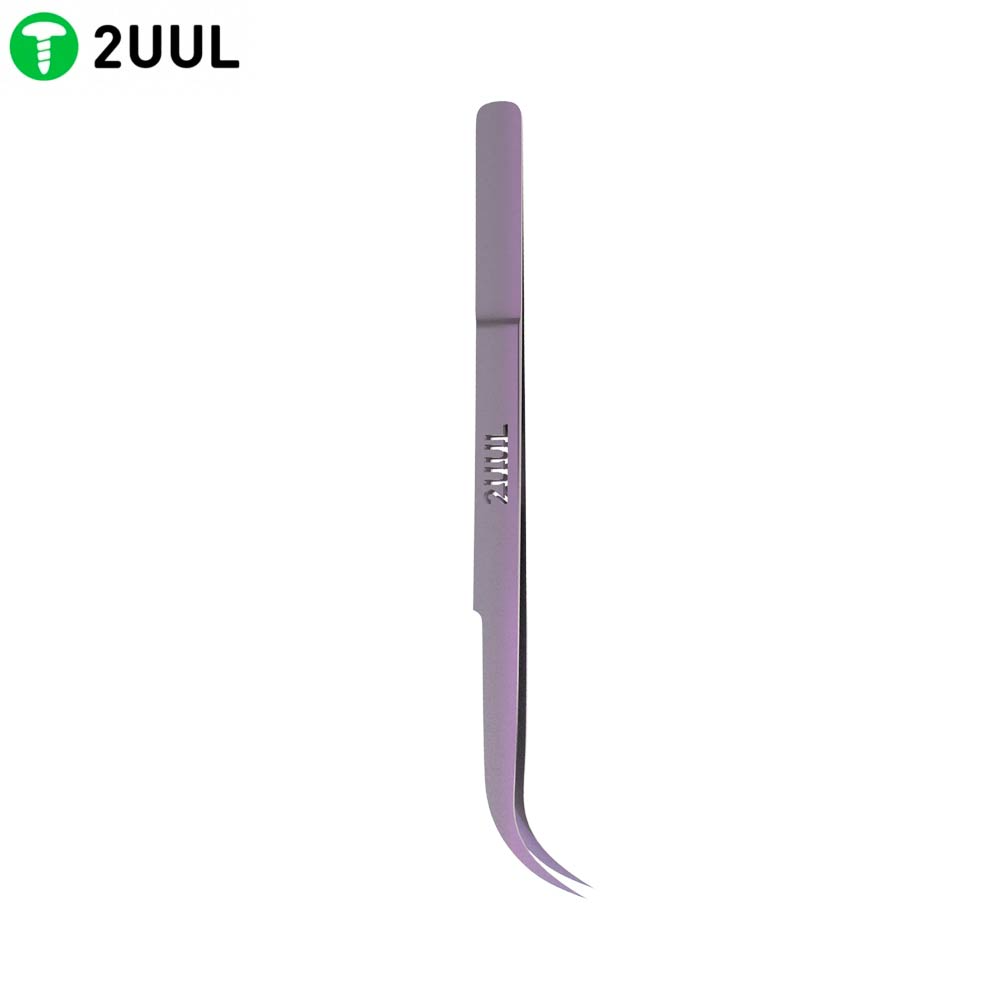 Pince Tweezer 2UUL Purple Titanium Ultra Légère (Incurvée)