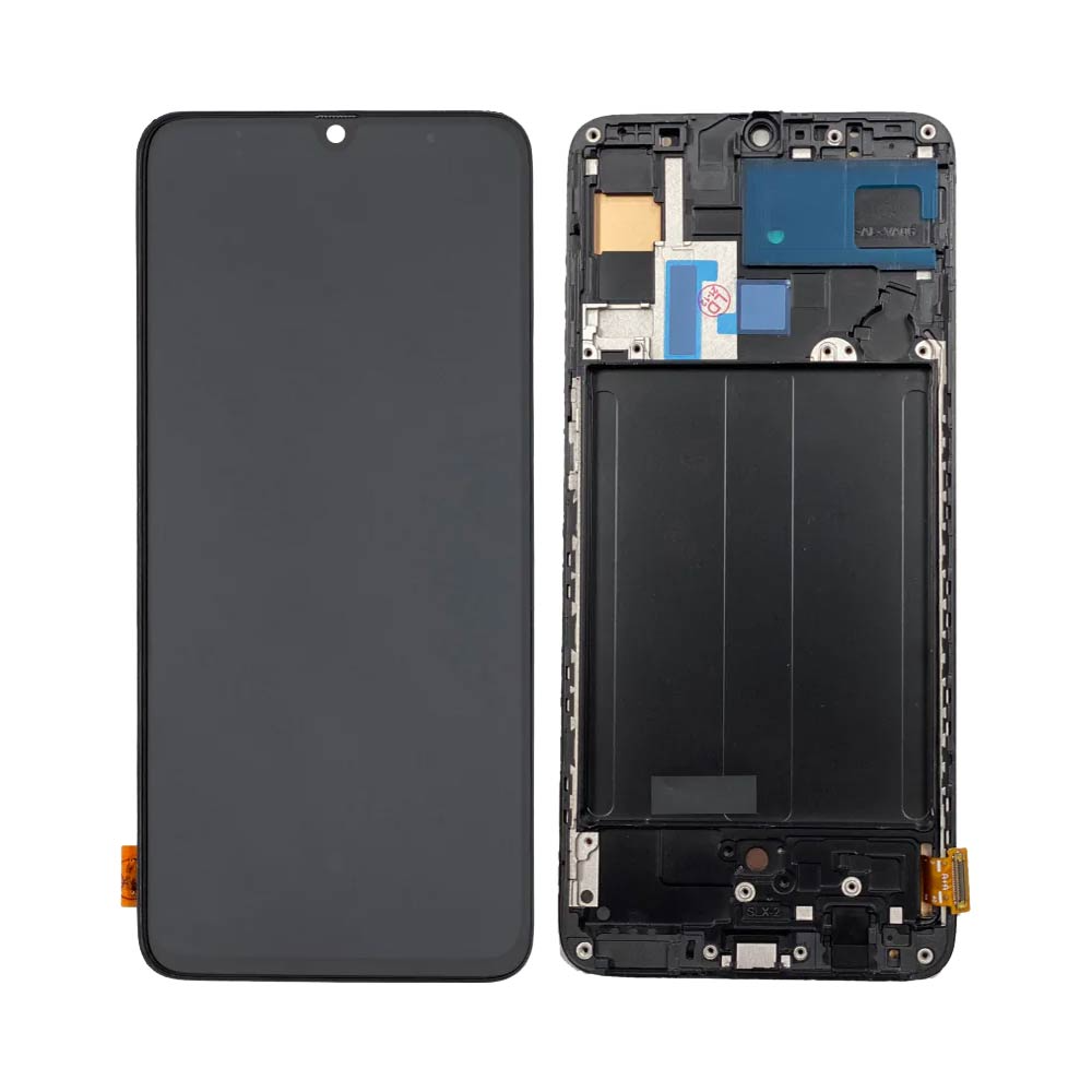 Écran complet avec châssis Galaxy A70 – Noir – Compatible OLED