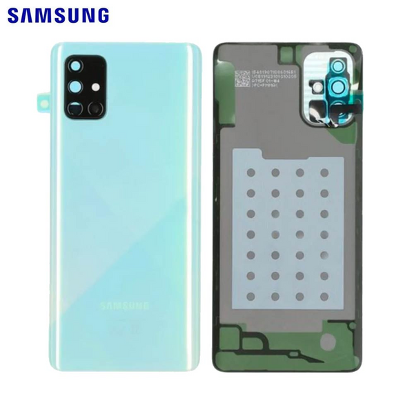 Vitre arrière Galaxy A71 – Bleu prismatique – Original Samsung (Service Pack)