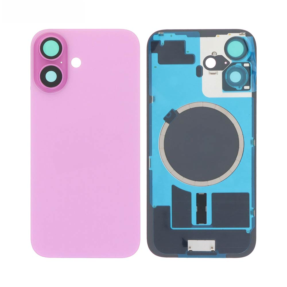 Vitre arrière iPhone 16 (sans pièces) – Rose – Compatible Premium