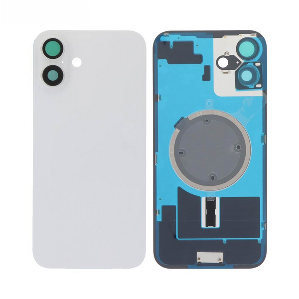 Vitre arrière iPhone 16 Plus (sans pièces) – Blanc – Compatible Premium