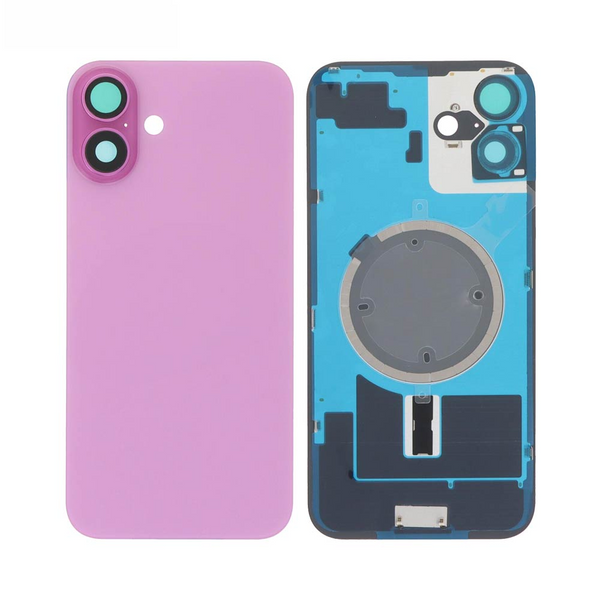 Vitre arrière iPhone 16 Plus (sans pièces) – Rose – Compatible Premium
