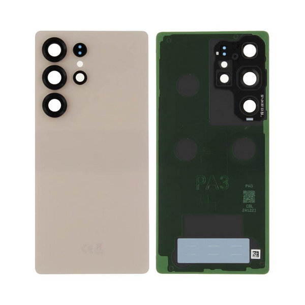 Vitre arrière Galaxy S25 Ultra – Titane or rose – Compatible Premium
