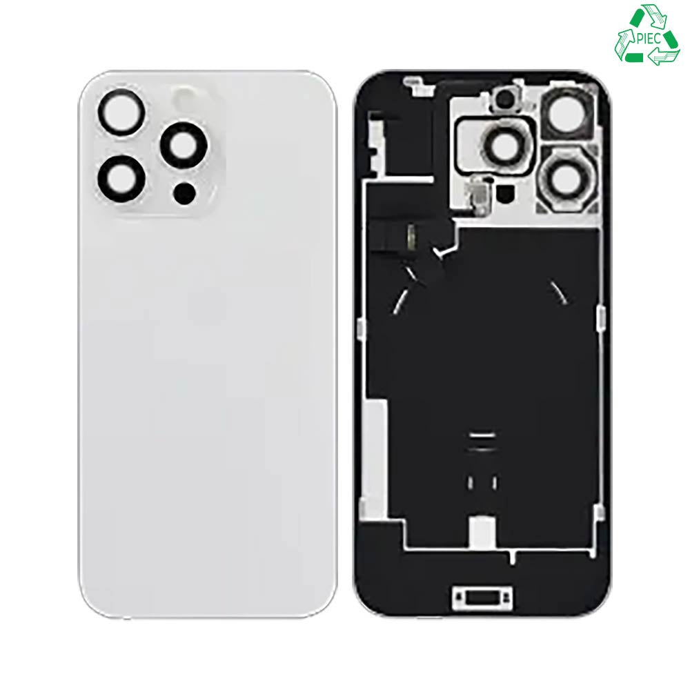 Vitre arrière iPhone 16 Pro Max – Titane Blanc – Compatible