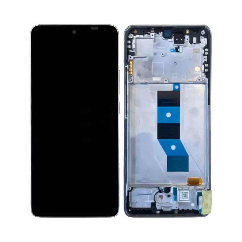 Écran complet avec châssis Xiaomi Poco M7 Pro 5G – Argent – Compatible OLED