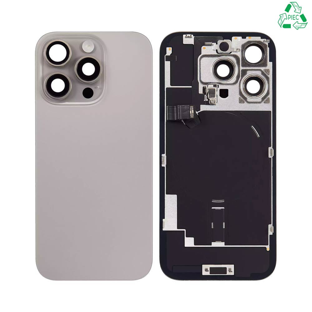 Vitre arrière iPhone 16 Pro Grade A++ – Titane Naturel – Original démonté