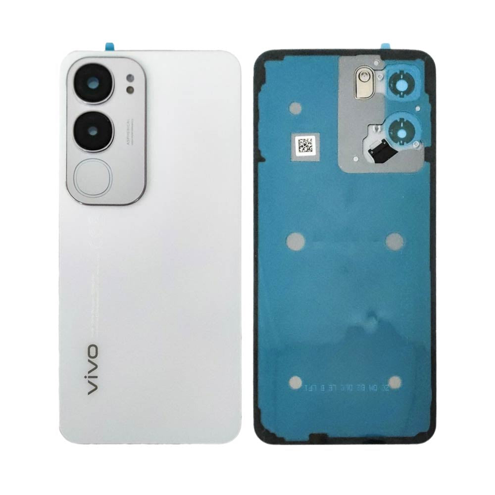 Vitre arrière Vivo Y19s – Blanc nacré argent – Compatible Premium