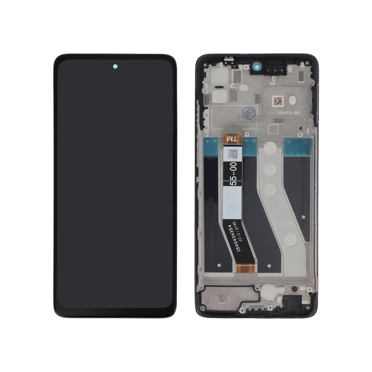 Écran complet Moto G62 – Noir – Compatible LCD – avec châssis