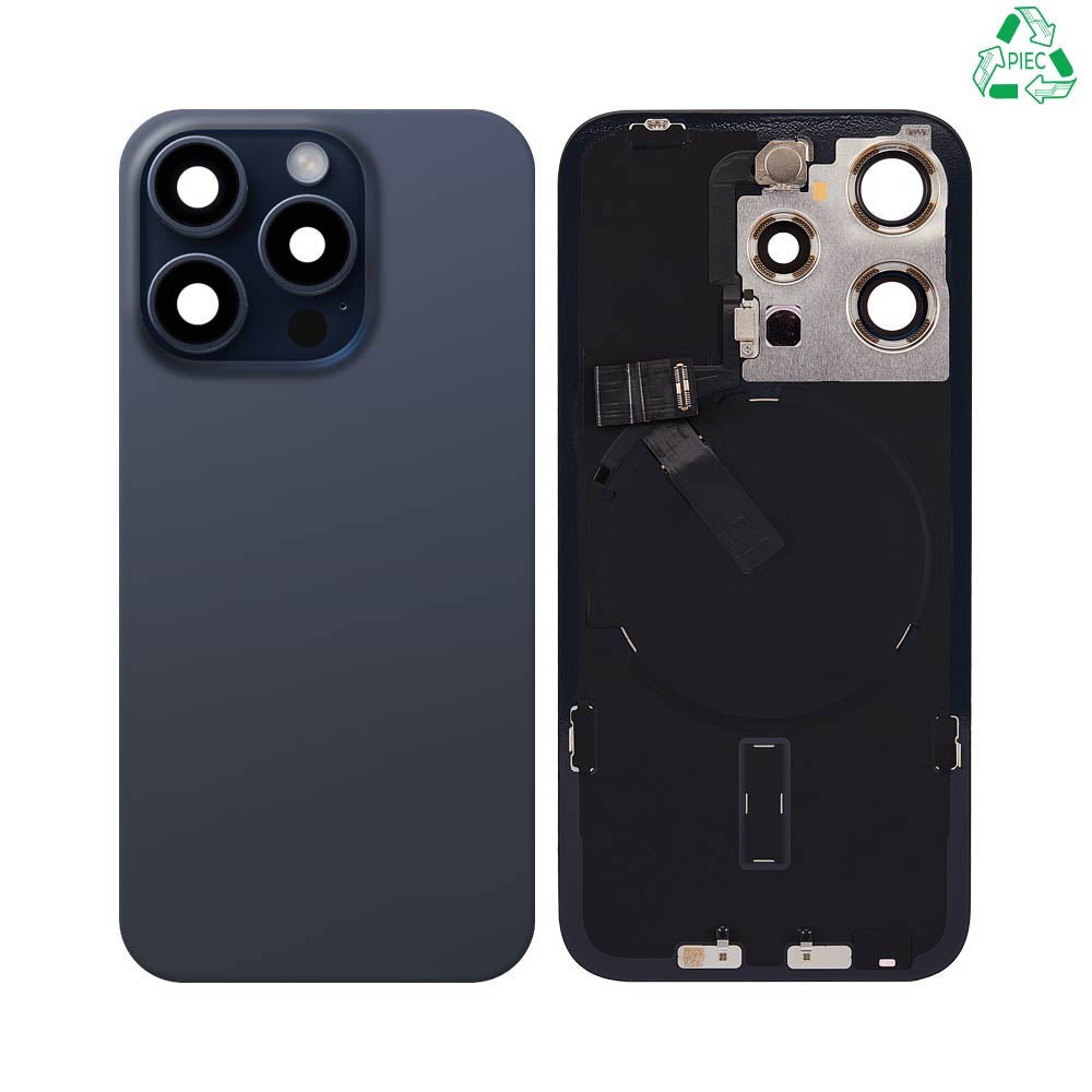 Vitre arrière iPhone 15 Pro – Titane Bleu – Compatible