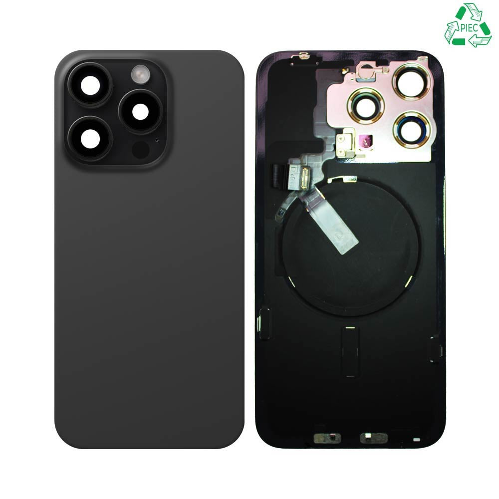 Vitre arrière iPhone 15 Pro – Titane Noir – Compatible