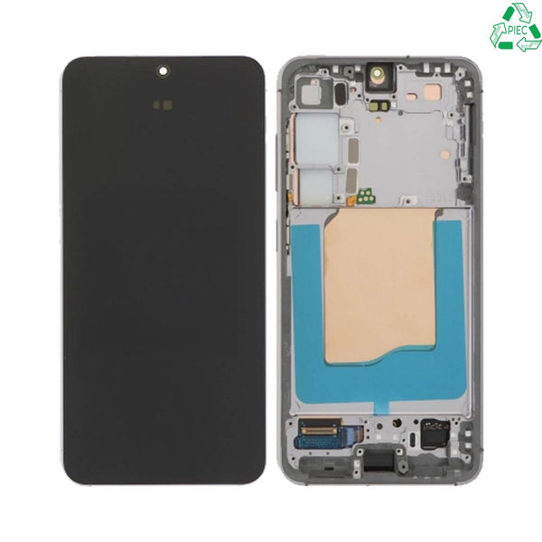 Écran complet avec châssis Galaxy S25 – Bleu clair – Original démonté