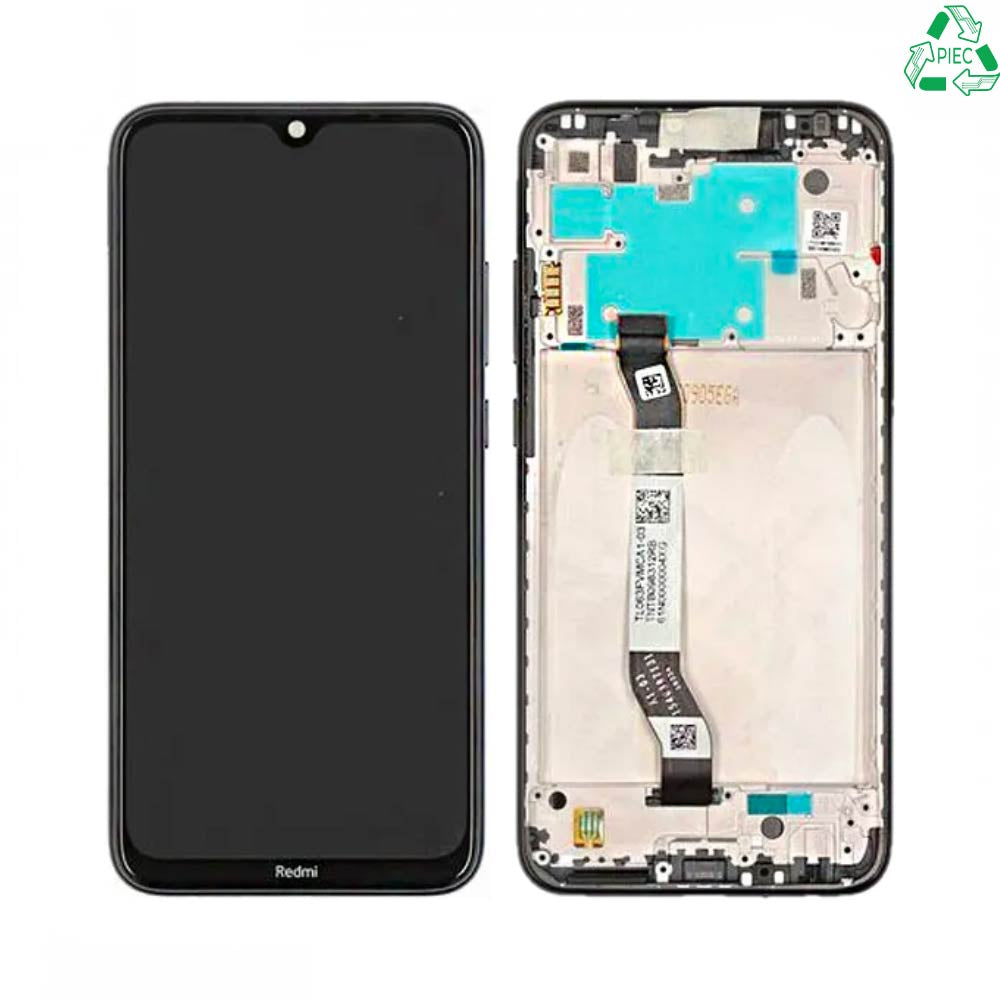 Écran complet avec châssis Xiaomi Redmi Note 8 – Noir – Original démonté