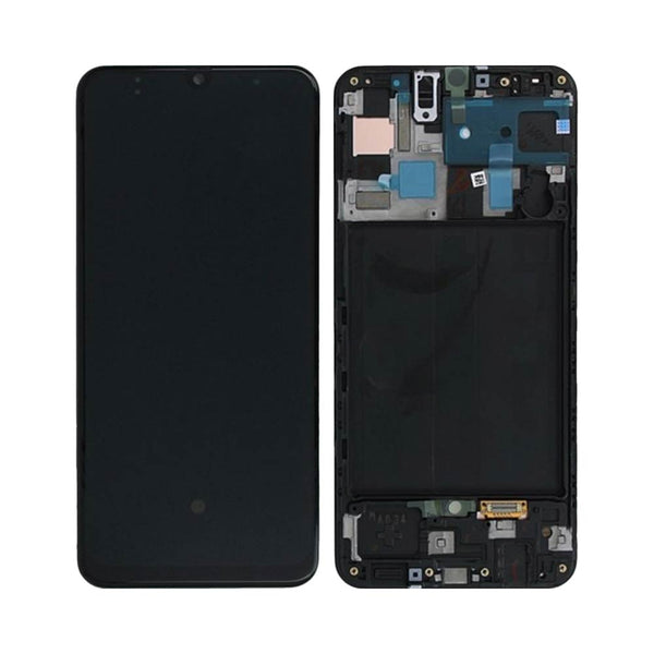 Écran complet avec châssis Galaxy A50 – Noir – Compatible LCD (Incell)