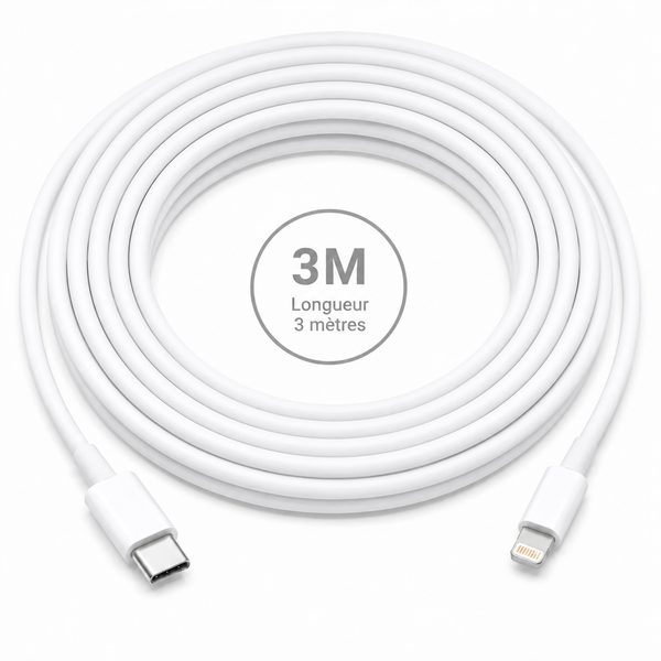 Câble USB-C vers Lightning 3 m