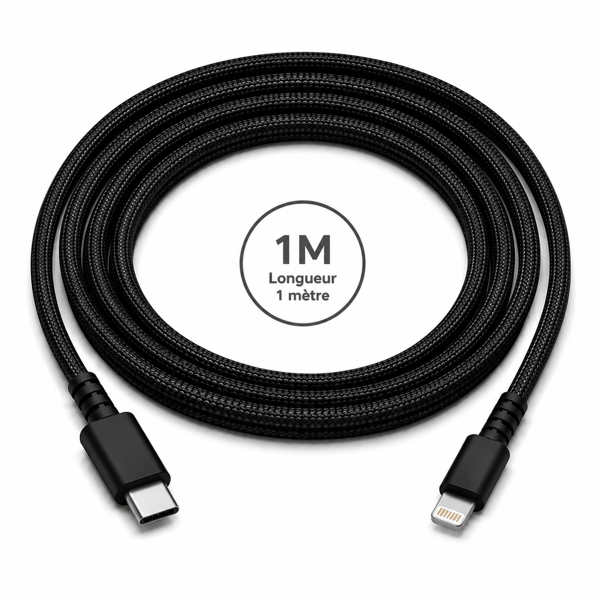 Câble USB-C vers Lightning 1 m renforcé