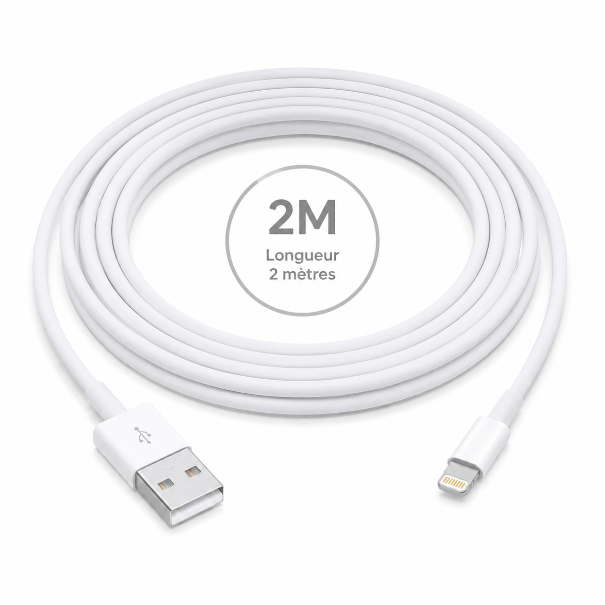 Câble USB-A vers Lightning 2 m