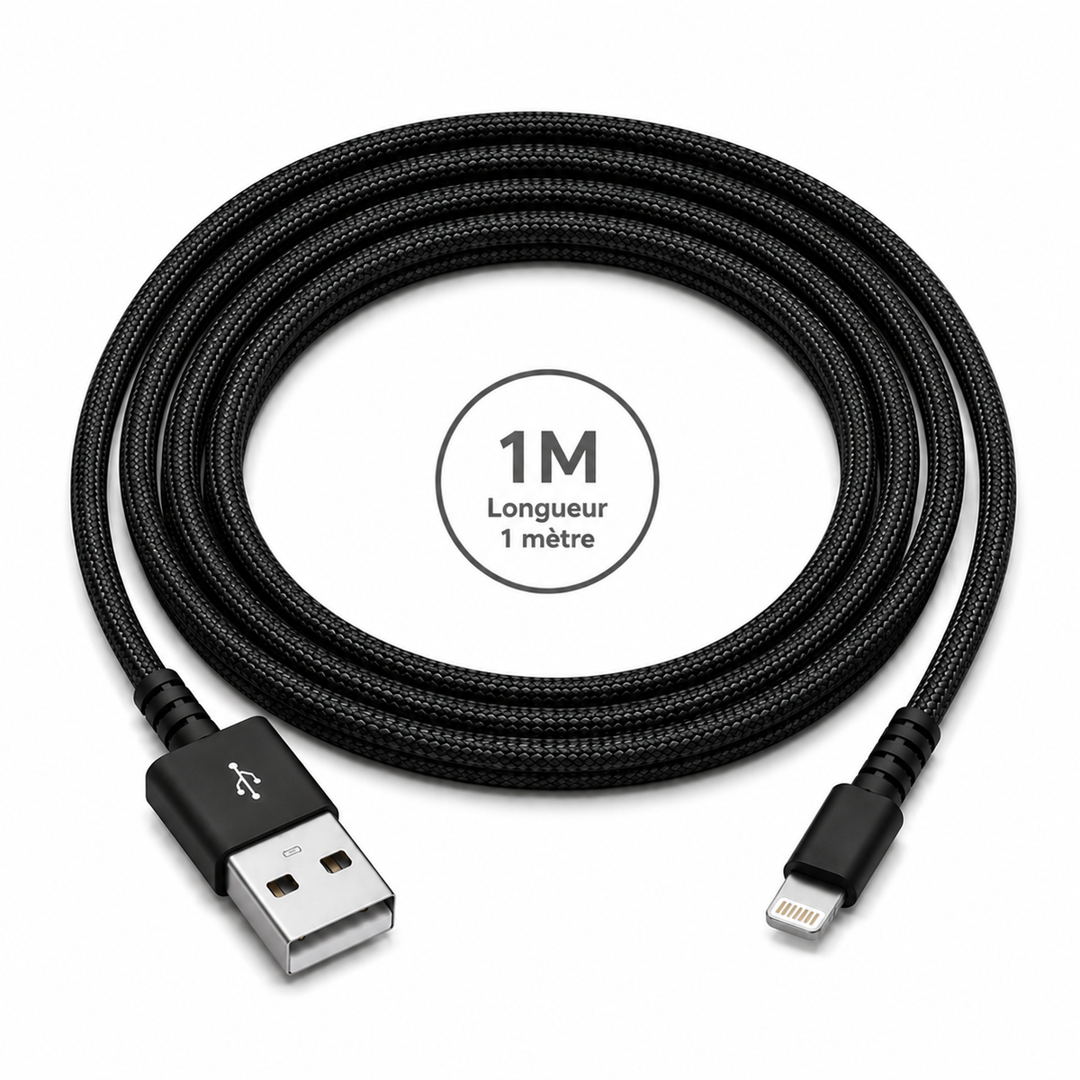 Câble USB-A vers Lightning 1 m renforcé