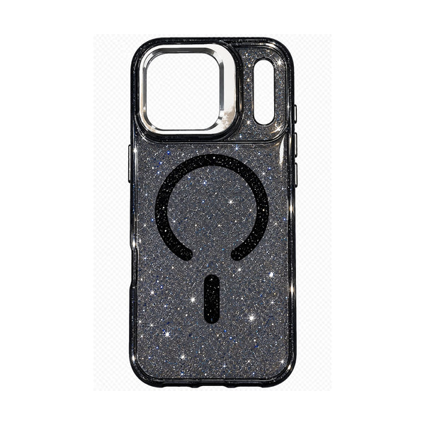 Coque MagSafe Aura pailletée – Noir